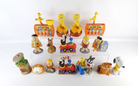 Lot of Various Cartoon Character Banks