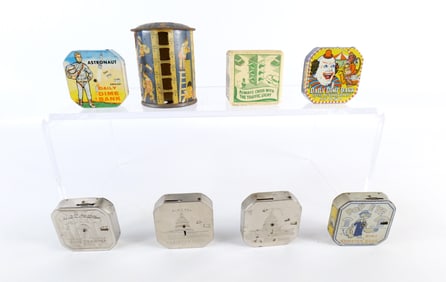 Lot of Vintage Tin Litho and Plastic Banks