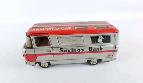 Vintage Tin Litho Armored Car Savings Bank