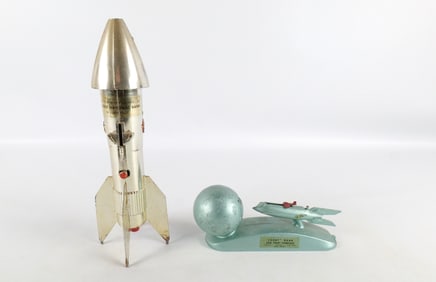 Lot of 2 Space Themed Mechanical Banks