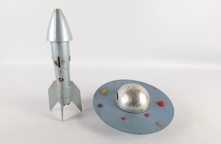 Lot of 2 Space Themed Mechanical Banks