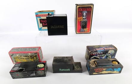 Lot of 5 Spooky Themed Banks