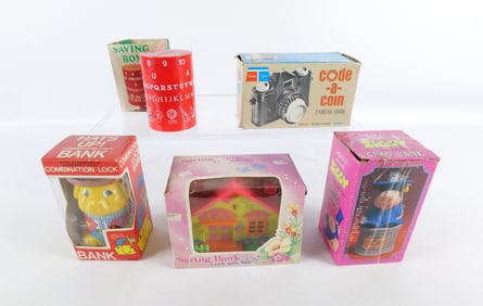 Lot of 5 Banks with Original Boxes