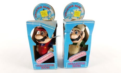 Mario and Luigi Nintendo Collector Banks - 1989