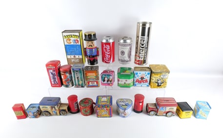 Large Lot of Tin Still Banks