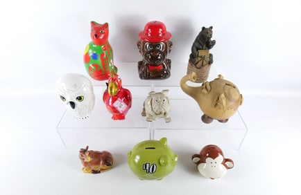 Lot of Mixed Animal Themed Banks