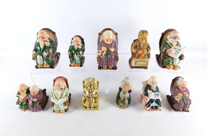 Lot of Ceramic Old People in Rockers Banks