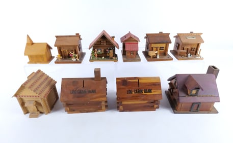Lot of Wooden Cabin Banks
