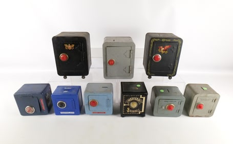 Lot of Metal Safe Box Banks