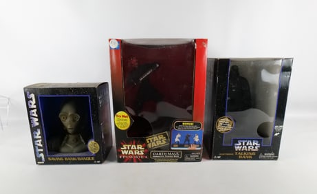 Lot of 3 Star Wars Banks in Original Boxes
