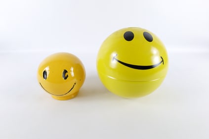 Lot of 2 Smiley Face Banks