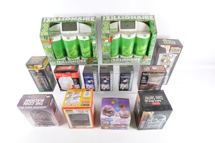 Lot of 13 Assorted Novelty Banks and Coin Sorters - In Original Boxes