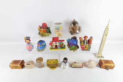 Lot of Assorted Travel Inspired Novelty Banks