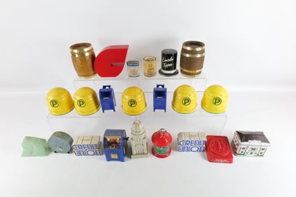 Lot of Assorted Novelty and Advertising Banks
