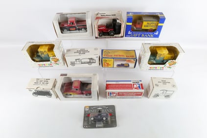 Lot of 12 Vehicle Banks - In Original Boxes