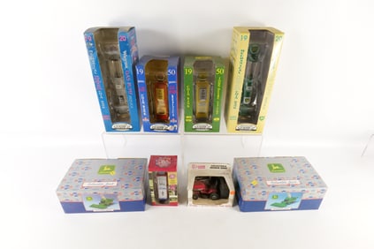 Group Lot of Gas Pumps and Farm Vehicle Novelty Banks