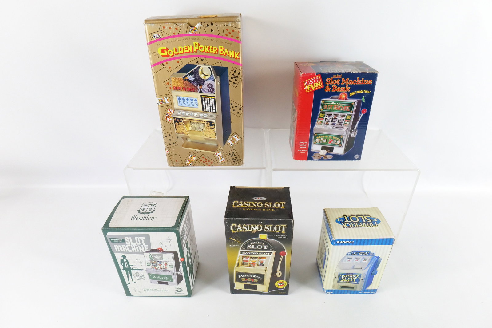 Group Lot of Novelty Slot Machine Banks in Original Boxes (1 of 11)