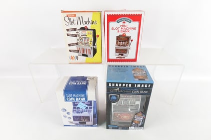 Lot of 4 Slot Machine Banks in Original Boxes
