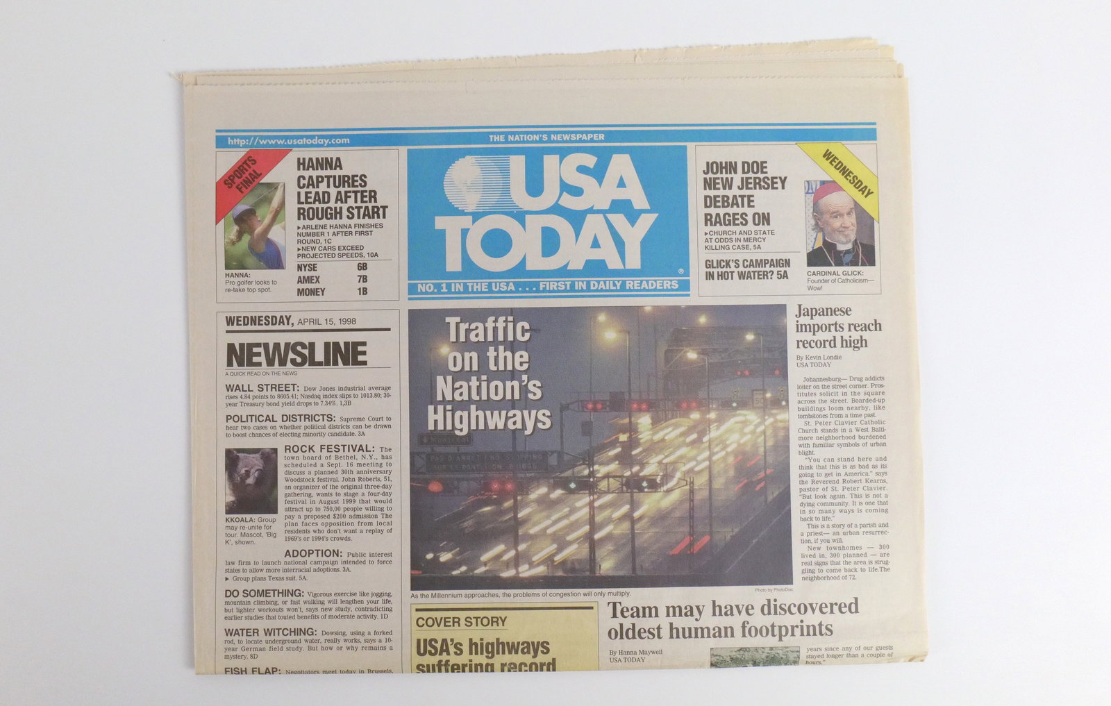 Dogma USA Today Newspaper Movie Prop: Dogma USA Today Newspaper Movie Prop. Has the article and Moby World Advertisement. Signed by Kevin Smith on that page - 5A. Measures 23" tall x 14" wide. All Items are from the personal collection of