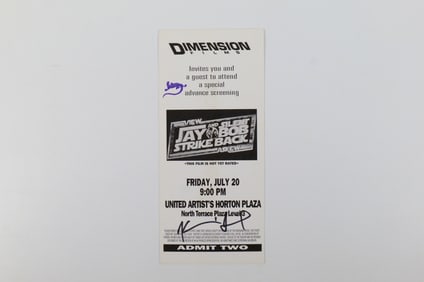 Jay and Silent Bob Strike Back Invitation for Advanced Screening