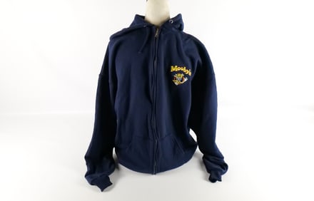 Navy Blue Mooby's Zip Up Sweatshirt