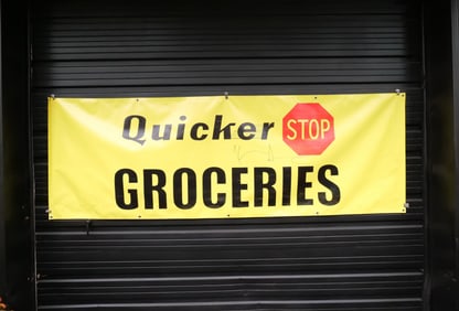 Vinyl Quicker Stop Groceries Banner