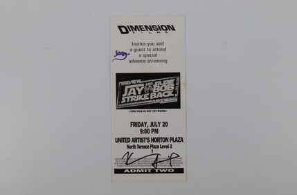 Jay and Silent Bob Strike Back Invitation for Advanced Screening