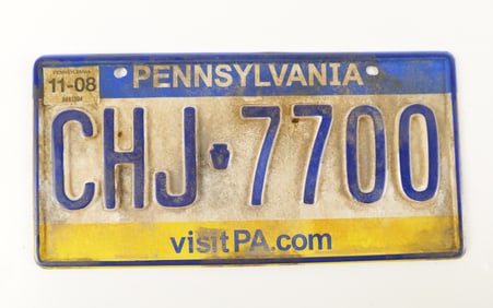 Pennsylvania License Plate Prop