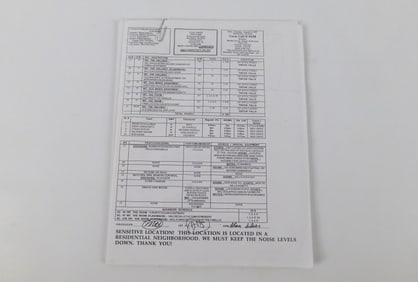 Call Sheet for Vulgar