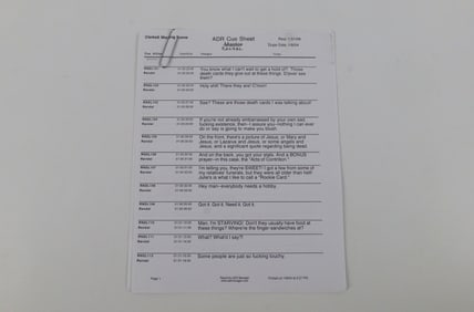 ADR Cue Sheet for Randal for ClerksX Missing Scene