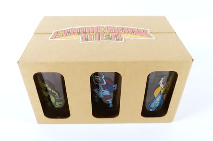 Comic Book Men Super Hero Glass Set