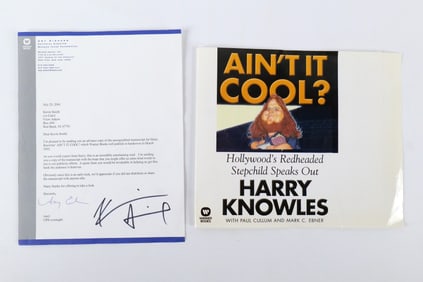 Warner Books Cover Letter and Book Cover for Harry Knowles' "Ain't it Cool?"