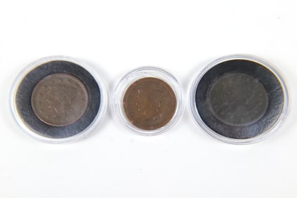 3 Liberty Head Large Cents