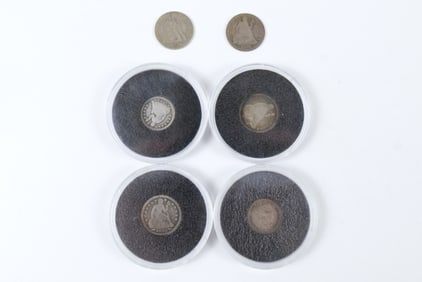 Group of Seated Liberty Dimes and Half-Dimes