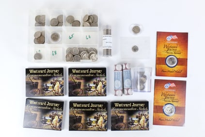 Group of Jefferson Nickels and Roosevelt Dimes