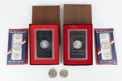 Group of Eisenhower Silver Dollars