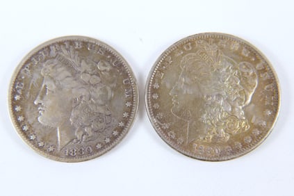 2 Morgan Silver Dollars