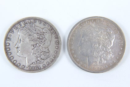 2 Morgan Silver Dollars