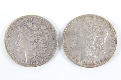 2 Morgan Silver Dollars