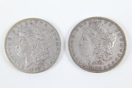 2 Morgan Silver Dollars