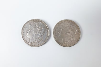 2 Morgan Silver Dollars