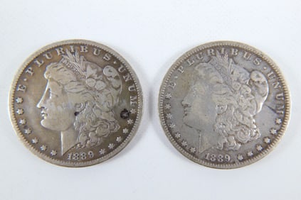 2 Morgan Silver Dollars