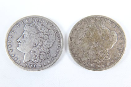 2 Morgan Silver Dollars