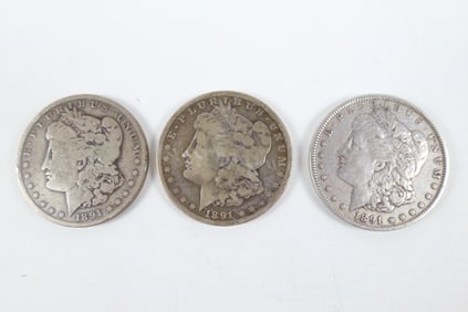 3 Morgan Silver Dollars