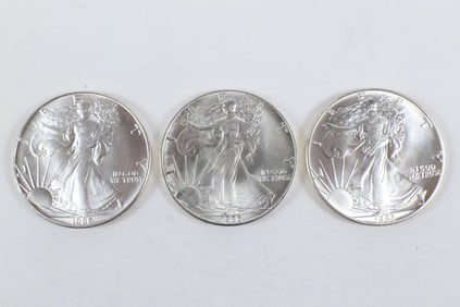 3 Silver Eagle Coins