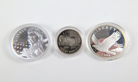 3 Silver Commemorative Coins
