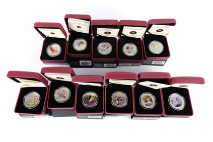 Group of Canadian Commemorative Quarters