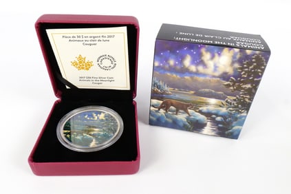Canadian Silver Animals in the Moonlight Silver Coin