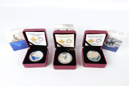 3 Canadian Silver Commemorative Coins