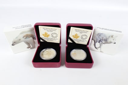 2 Canadian Nature's Impressions Silver Commemoratives